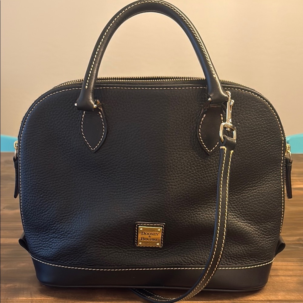 Dooney & Bourke Black Satchel with Gold Hardware